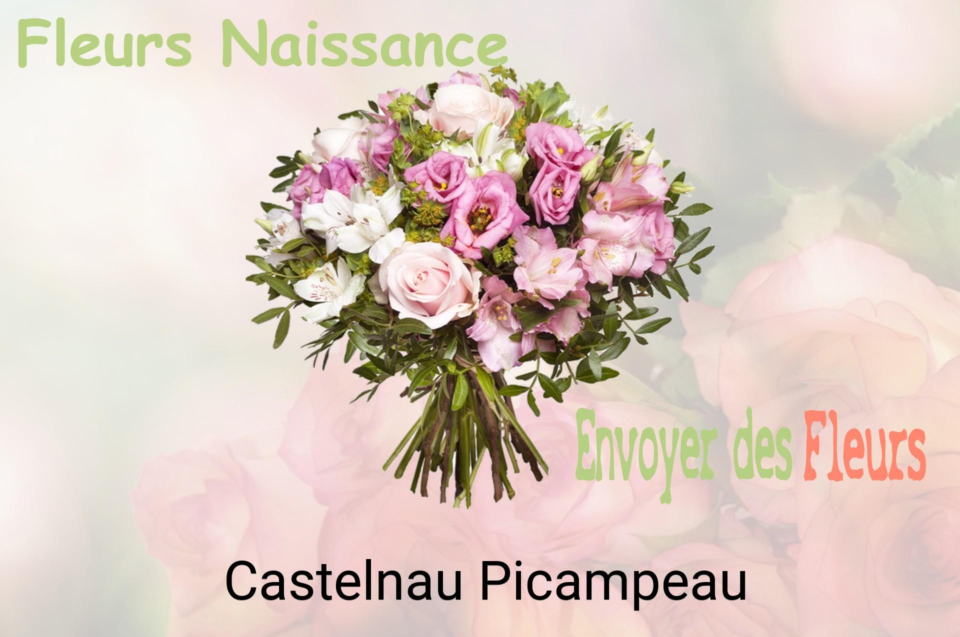Bouquet de fleurs de naissance livré à Castelnau-Picampeau
