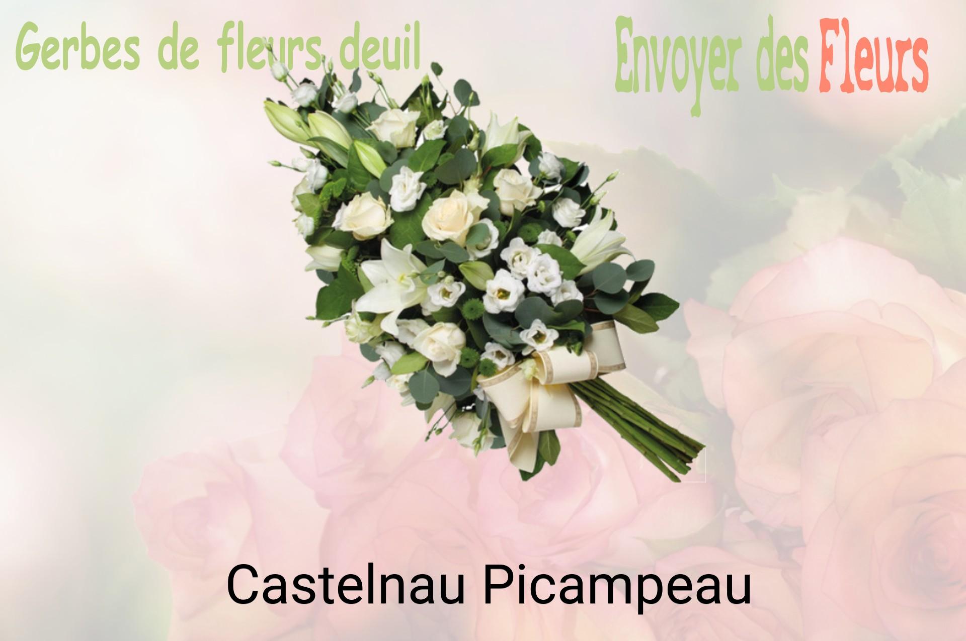 Gerbe de fleurs de deuil livrée à Castelnau-Picampeau